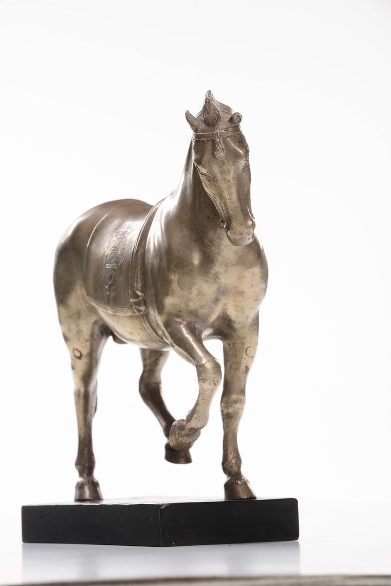 Cavallo in Bronzo Fuso, Cesellato e Dorato, Artista Fiorentino (antonio Susini?), da un Modello d...