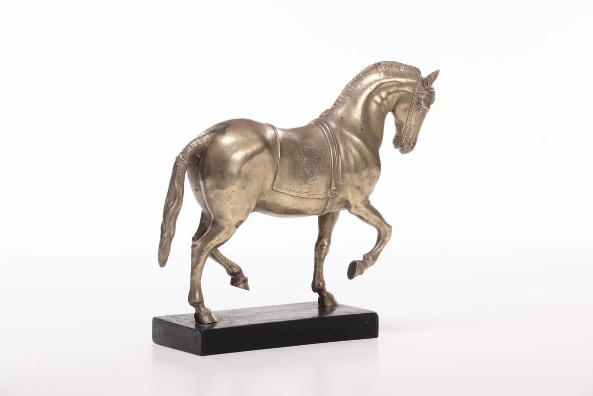 Cavallo in Bronzo Fuso, Cesellato e Dorato, Artista Fiorentino (antonio Susini?), da un Modello d...
