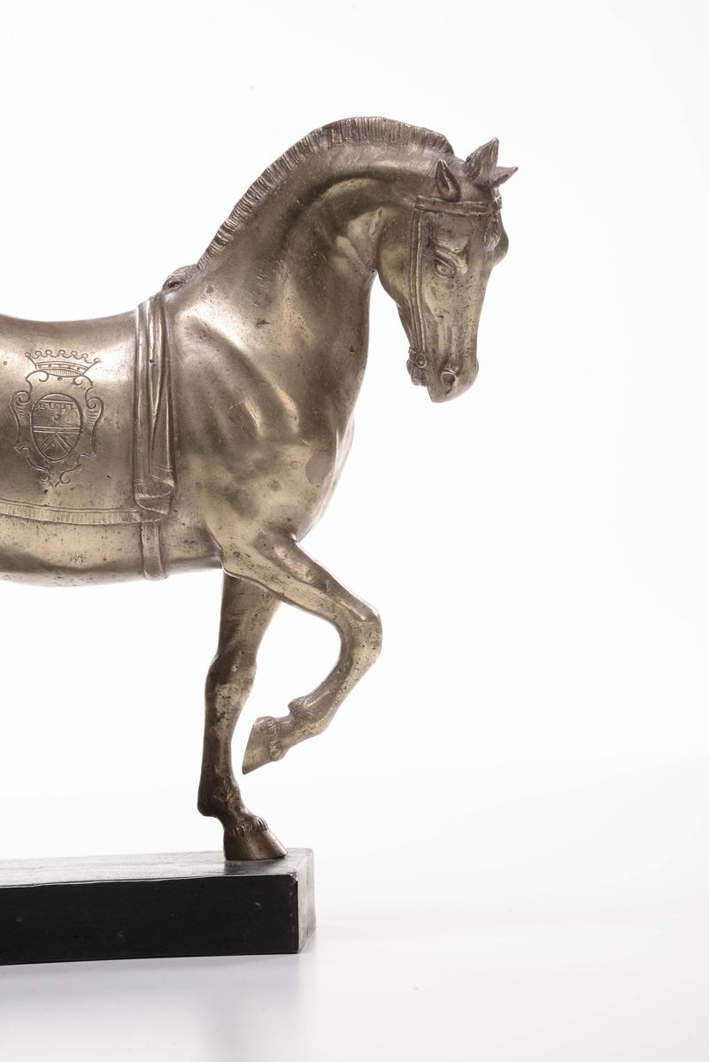 Cavallo in Bronzo Fuso, Cesellato e Dorato, Artista Fiorentino (antonio Susini?), da un Modello d...