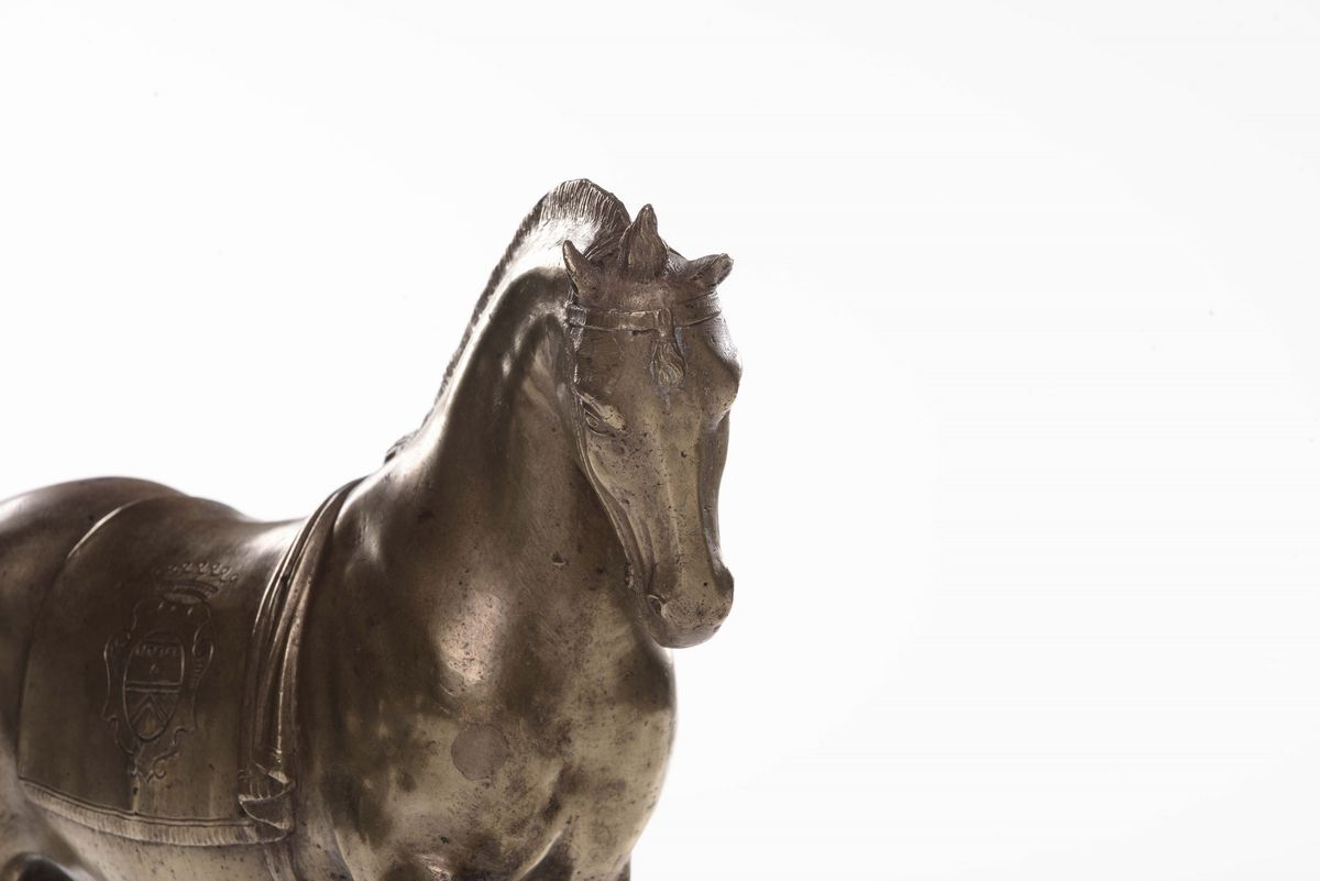 Cavallo in Bronzo Fuso, Cesellato e Dorato, Artista Fiorentino (antonio Susini?), da un Modello d...