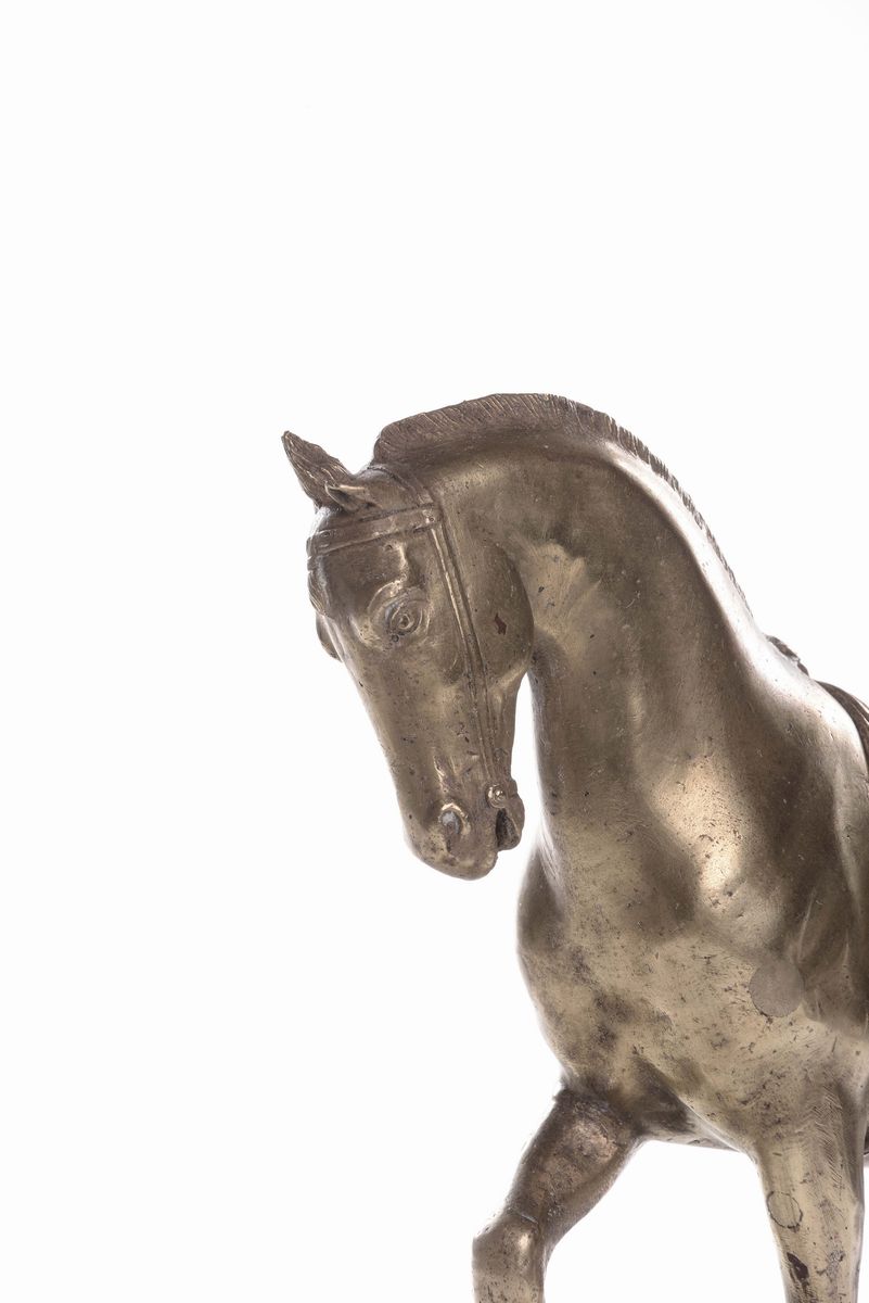 Cavallo in Bronzo Fuso, Cesellato e Dorato, Artista Fiorentino (antonio Susini?), da un Modello d...