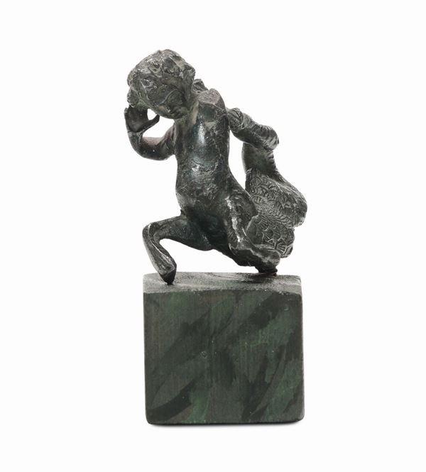 Bronzo reffigurante Putto con corpo animale, XVIII secolo