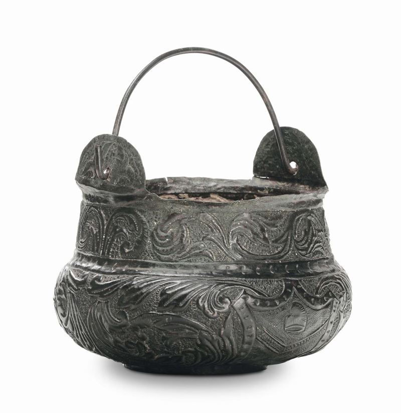 Secchiello in rame, XVII secolo  - Asta Antiquariato, Affidamenti da raffinate dimore private - Cambi Casa d'Aste