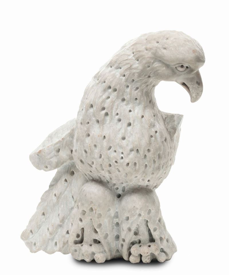 A white marble eagle, southern Italy, 18th century  - Auction Furnishings from the mansions of the Ercole Marelli heirs and other property - Cambi Casa d'Aste