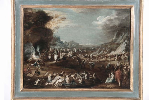 Cornelio Brusco (documentato a Napoli 1606 - 1615) Scena biblica