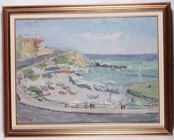 Giovanni Fasce (1936-2006) Paesaggio costiero ligure