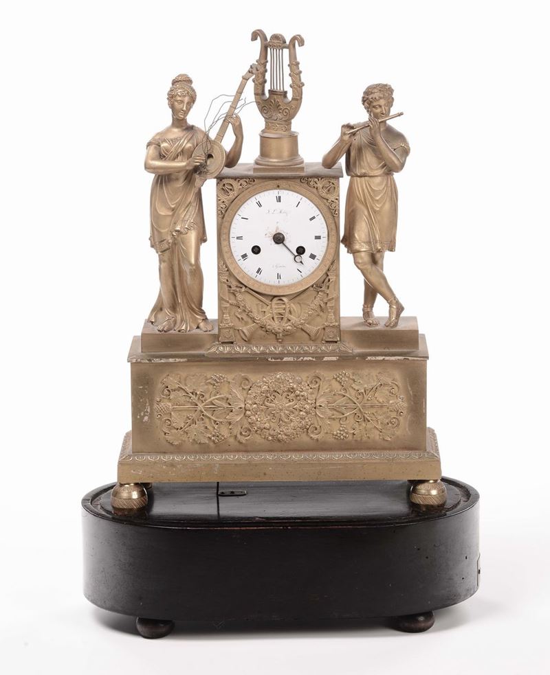 Pendola da tavolo in bronzo dorato, I.L. Morè a Géneve  - Asta Antiquariato, Affidamenti da raffinate dimore private - Cambi Casa d'Aste
