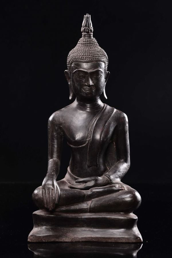 Figura di Shakyamuni in bronzo, Thailandia, XIX secolo