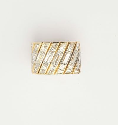Enrico Cirio. Anello Fascia Elica con 45 Diamanti