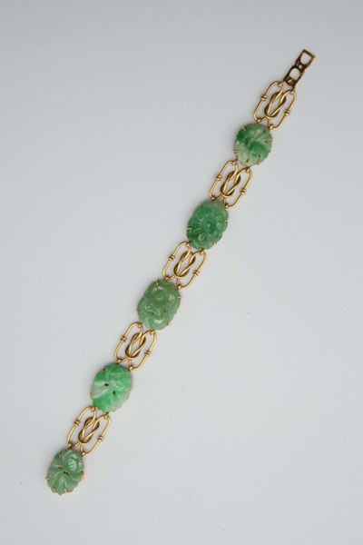 Enrico Cirio, Torino. Bracciale con Giadeite Incisa