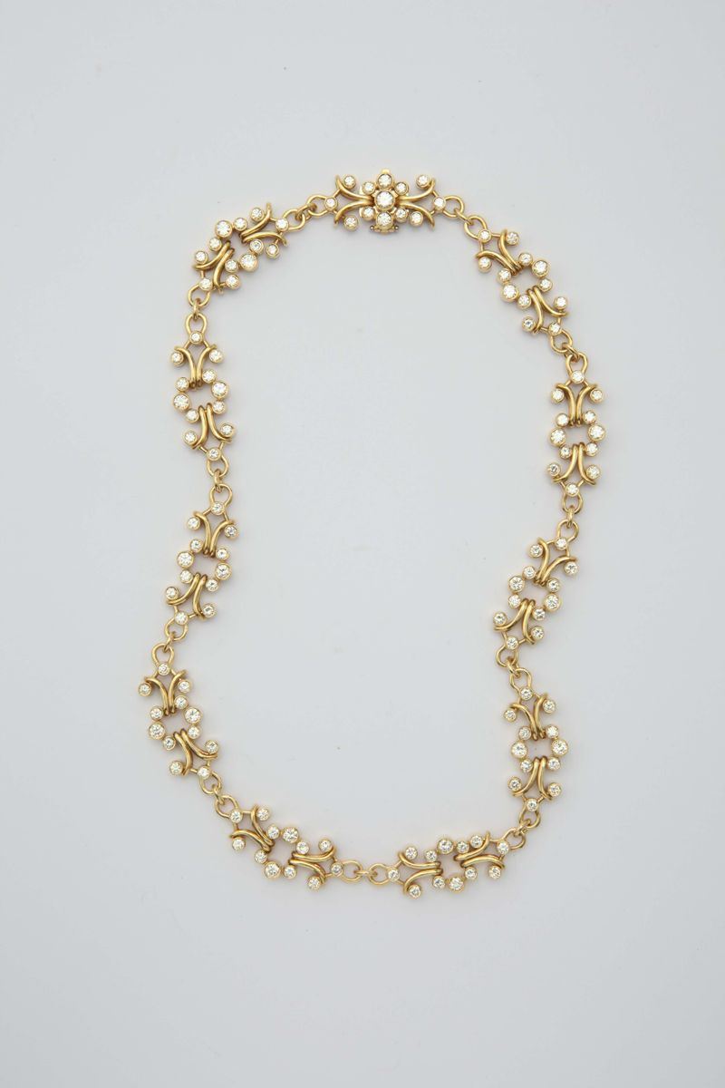 a diamond and gold necklace, by Enrico Cirio Italy  - Auction Fine Jewels - I - Cambi Casa d'Aste