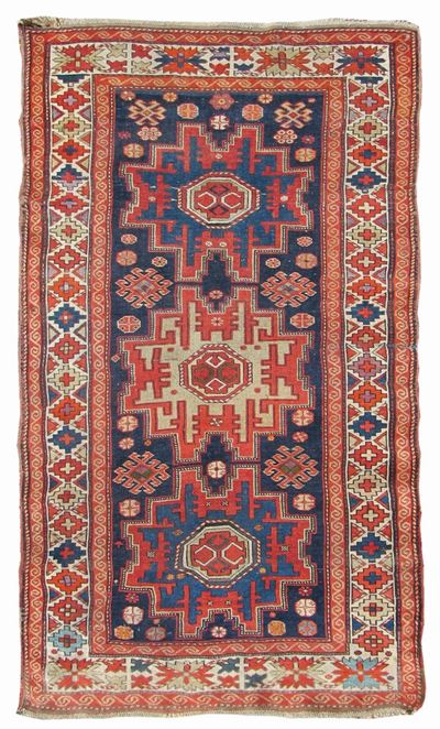 Tappeto Caucasico Shirvan Lesghi Fine XIX Inizio XX Secolo