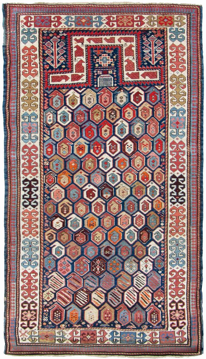 Tappeto caucasico Shirvan a preghiera fine XIX inizio XX secolo  - Auction Fine Carpets - Cambi Casa d'Aste