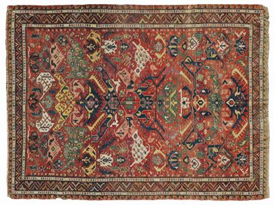 Tappeto Caucasico Soumak Fine XIX Secolo