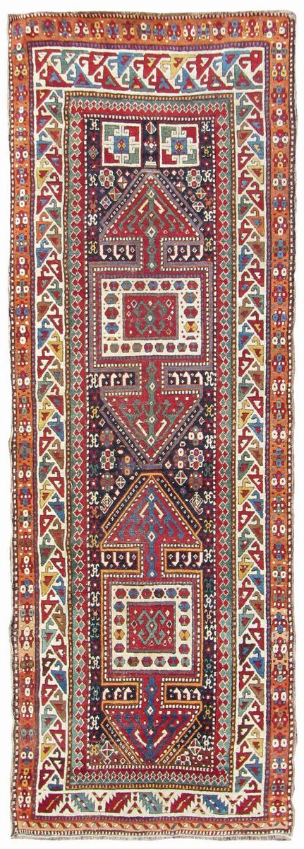 Passatoia caucasica Gandje fine XIX inizio XX secolo  - Auction Fine Carpets - Cambi Casa d'Aste