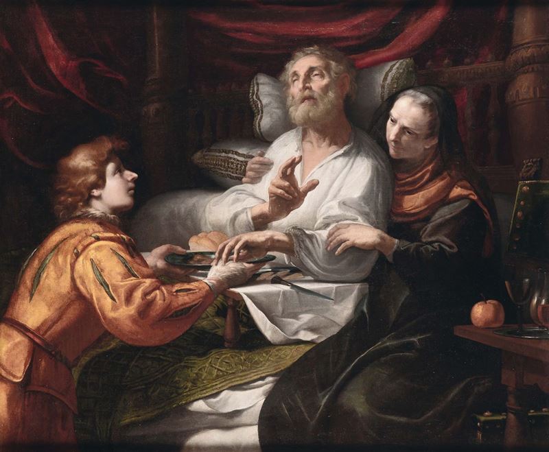 Andrea Ansaldo (1584-1638) Esau e Giacobbe  - Asta Dipinti Antichi - Cambi Casa d'Aste