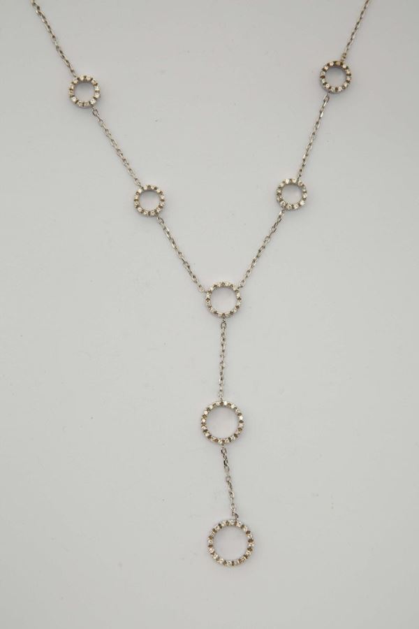 A diamond ang gold necklace