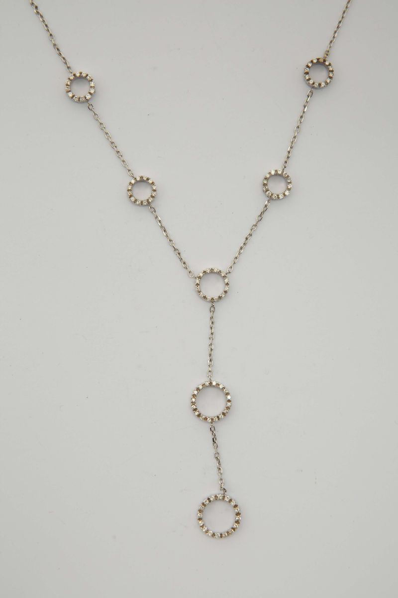 A diamond ang gold necklace  - Auction Fine Jewels - I - Cambi Casa d'Aste