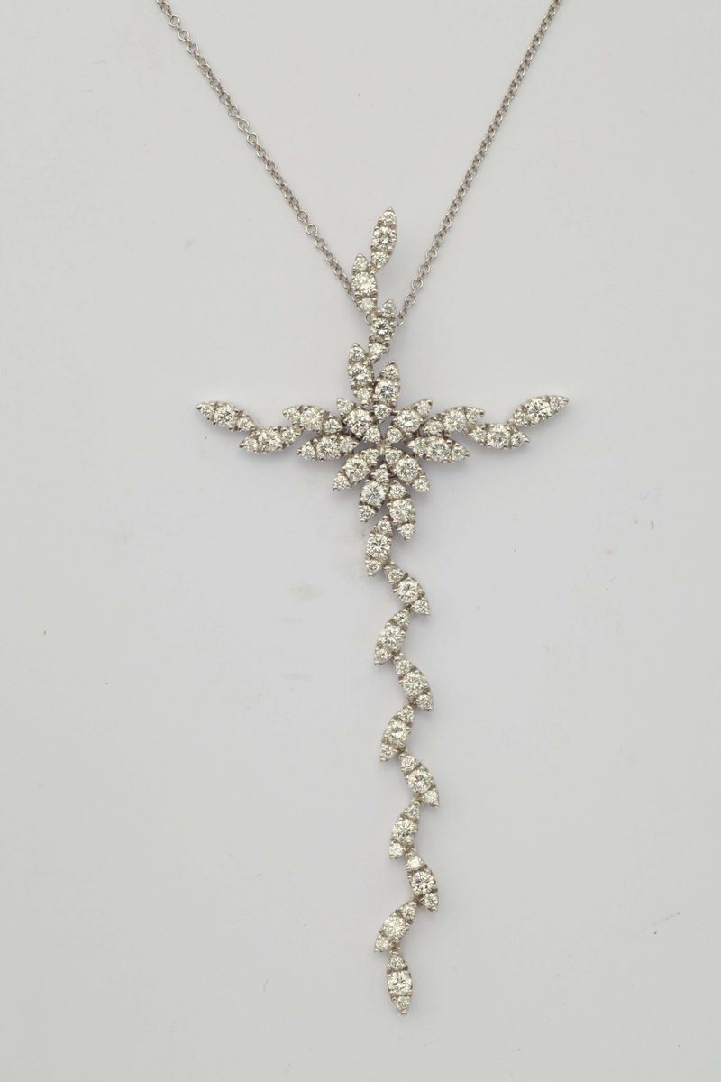 A diamond cross pendent. Signed Pasquale Bruni  - Auction Fine Jewels - I - Cambi Casa d'Aste