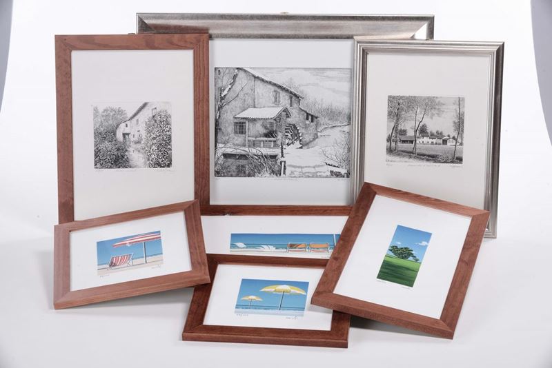 Lotto di litografie  - Auction Fine Arts from refined private house - Cambi Casa d'Aste