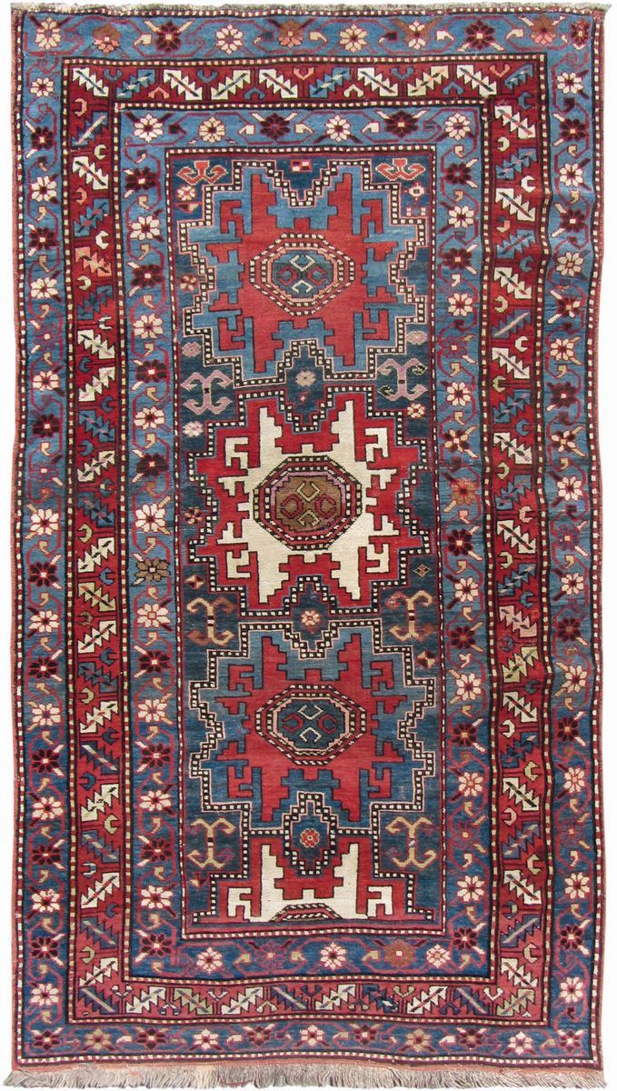 Tappeto caucasico Kazak fine XIX inizio XX secolo  - Auction Fine Carpets - Cambi Casa d'Aste