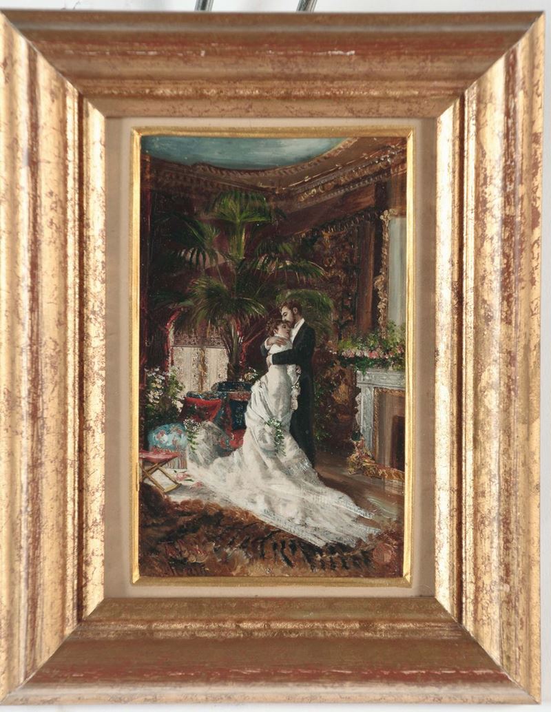 Edoardo Tofano (1838-1920), attribuito a Scena galante  - Auction 19th and 20th Century Paintings - Cambi Casa d'Aste