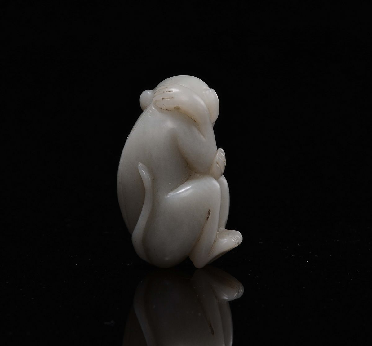 Cina, Dinastia Qing, Piccola scimmia in giada bianca, epoca Qianlong (1736-1795)