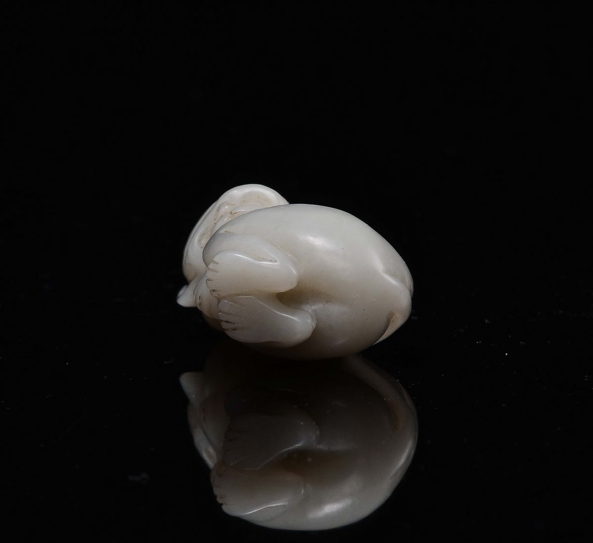 Cina, Dinastia Qing, Piccola scimmia in giada bianca, epoca Qianlong (1736-1795)