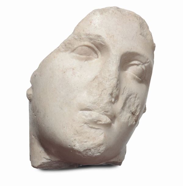 - Testa femminile in marmo bianco, Roma II-III secolo d.C.