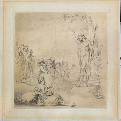 Giovanni Battista Cipriani (firenze 1727 - Londra 1785)predica di San Giovanni Battista