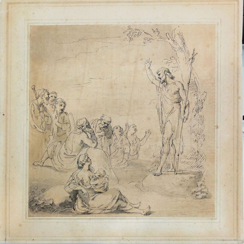 Giovanni Battista Cipriani (Firenze 1727 - Londra 1785) Predica di San Giovanni Battista  - Auction Old Masters Paintings - Cambi Casa d'Aste