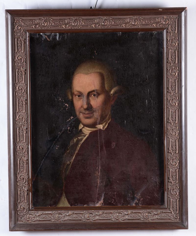 Scuola del XVIII secolo Ritratto maschile  - Asta Antiquariato, Affidamenti da raffinate dimore private - Cambi Casa d'Aste
