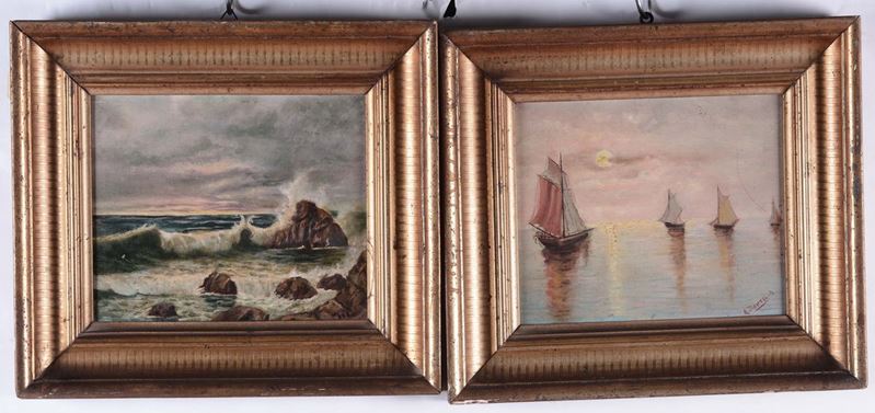 Anonimo del XIX-XX secolo Marine  - Auction Fine Arts from refined private house - Cambi Casa d'Aste