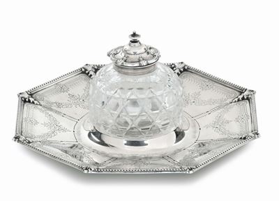 Calamaio in Argento e Vetro Molato, Bolli di Londra per il 1876