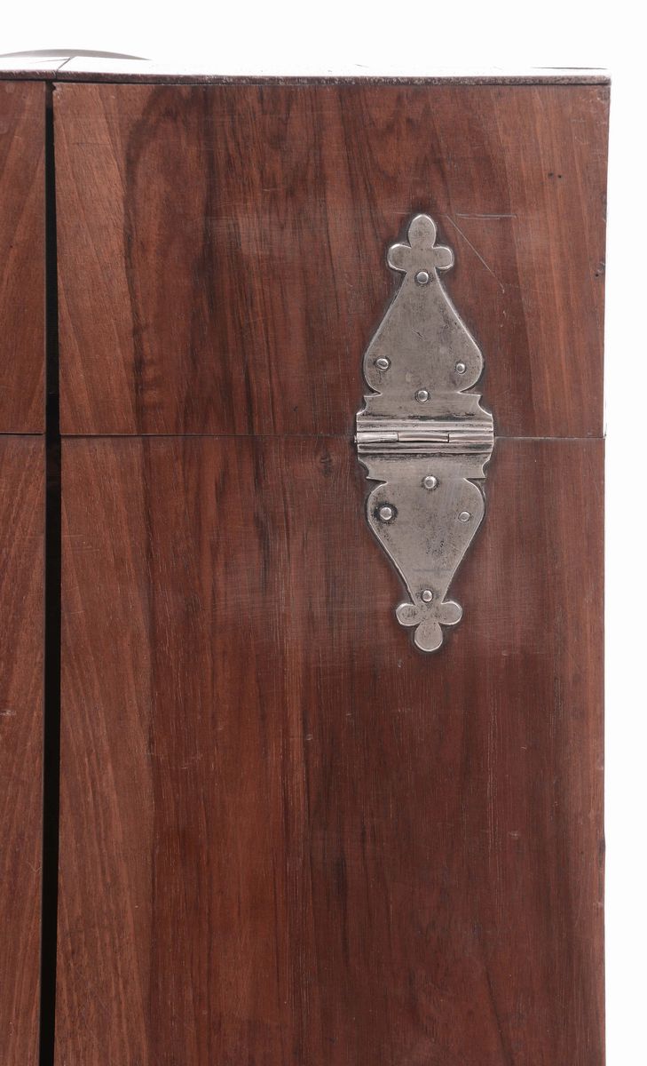 Custodia in Legno e Argento con Gruppo di Posate in Argento, Toscana Prima Metà del XIX Secolo