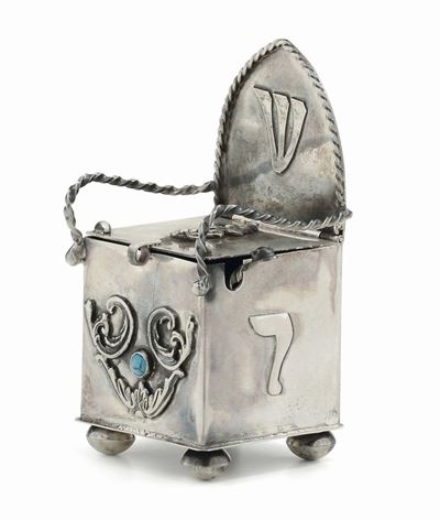 Saliera Nunziale in Argento e Turchese Cabochon, Russia 1873