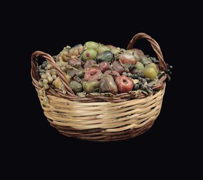 Cestino di Frutta in Cera, Napoli Fine XVIII, Inizio XIX Secolo