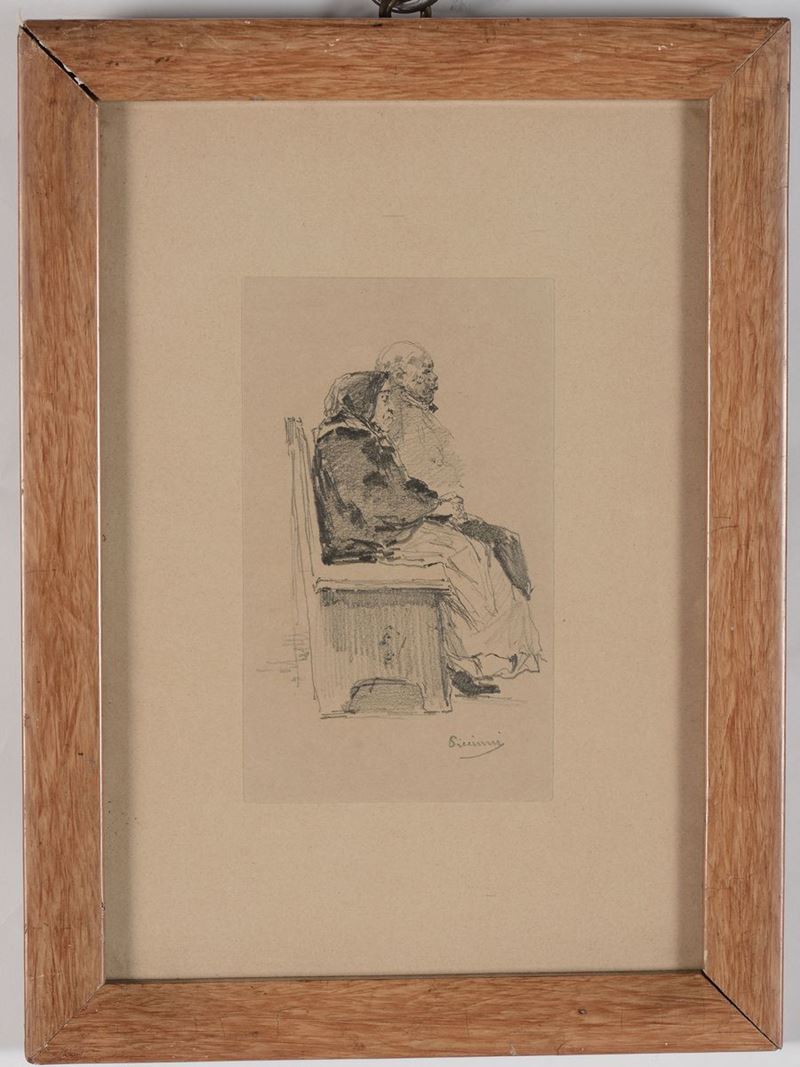 Antonio Piccinni (1846-1920) Due anziani seduti  - Asta Antiquariato e Dipinti Antichi - I - Cambi Casa d'Aste