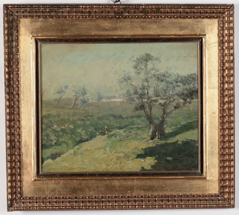 Anonimo del XIX-XX secolo Campagne con ulivi  - Asta Antiquariato e Dipinti Antichi - I - Cambi Casa d'Aste