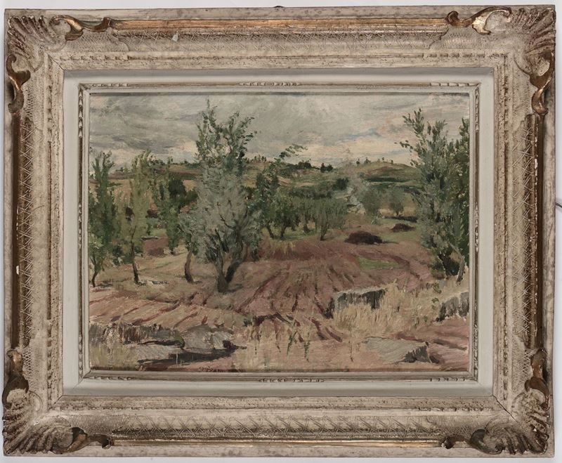 Vito Stifano (1908-1976) Paesaggio con ulivi  - Asta Antiquariato e Dipinti Antichi - I - Cambi Casa d'Aste
