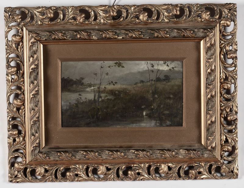Vito Stifano (1908-1976) Paesaggio lacustre  - Asta Antiquariato e Dipinti Antichi - I - Cambi Casa d'Aste
