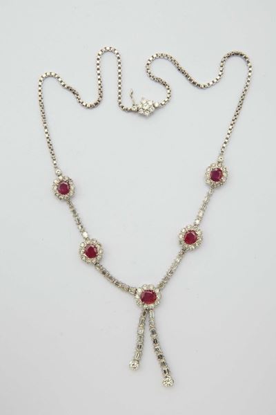 Girocollo con Rubini Burma e Diamanti
