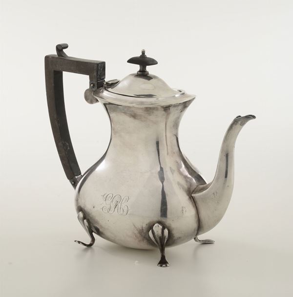 Caffettiera in metallo argentato, Inghilterra XIX secolo