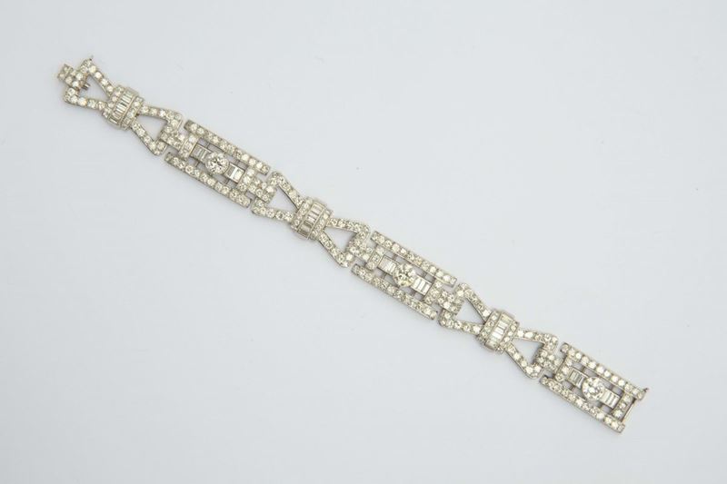 Bracciale con diamanti. 1940 circa  - Auction Fine Jewels - I - Cambi Casa d'Aste