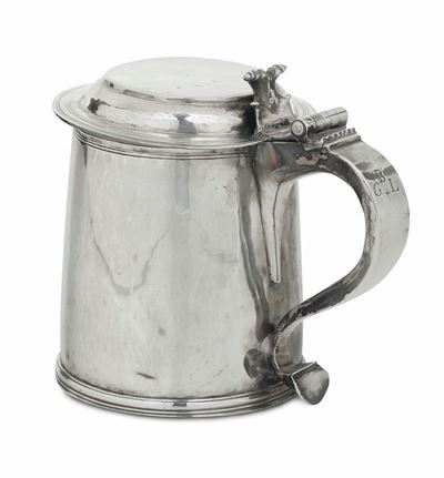 Tankard in Argento, Londra, 1683, Incisione Frontale “in Domino Confido”