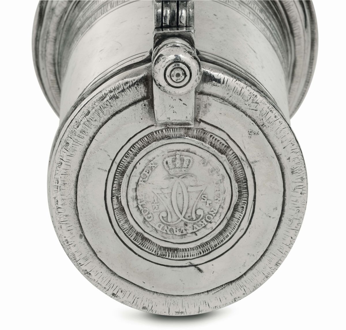 Tankard in Argento Fuso, Sbalzato e Inciso, Argenteria Scandinavia del XVIII Secolo