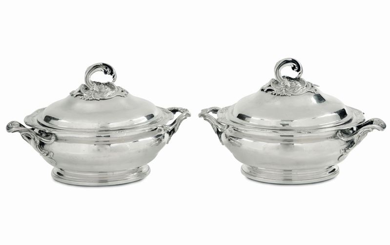 Coppia di zuppiere in argento, punzoni francesi in uso dal 1838  - Asta Antiquariato e Dipinti Antichi - I - Cambi Casa d'Aste