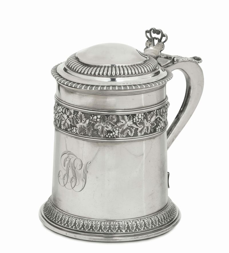 Tankard in argento, Londra, 1815, orafo W.E.  - Asta Argenti da Collezione Italiani ed Europei - II - Cambi Casa d'Aste