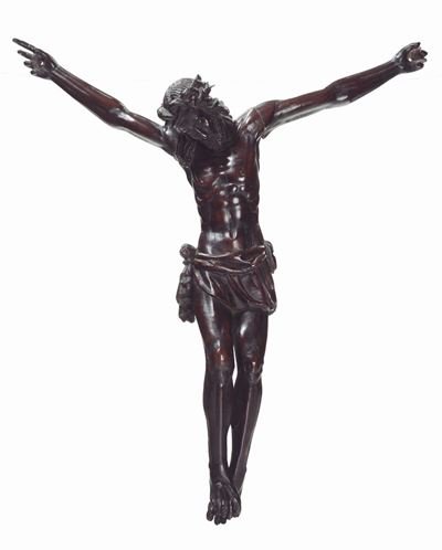 Scultura in Legno Raffigurante Cristo Crocifisso, Scultore Tedesco o Austriaco tra il XVI e il XV...