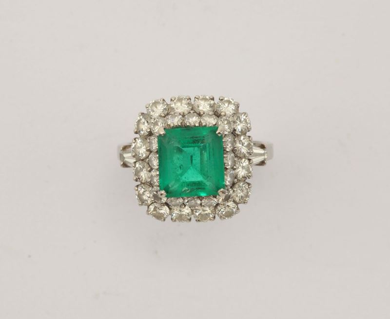 Bulgari, an emerald and diamond ring. Report IGL  - Auction Fine Jewels - I - Cambi Casa d'Aste